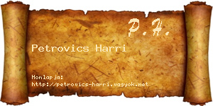 Petrovics Harri névjegykártya